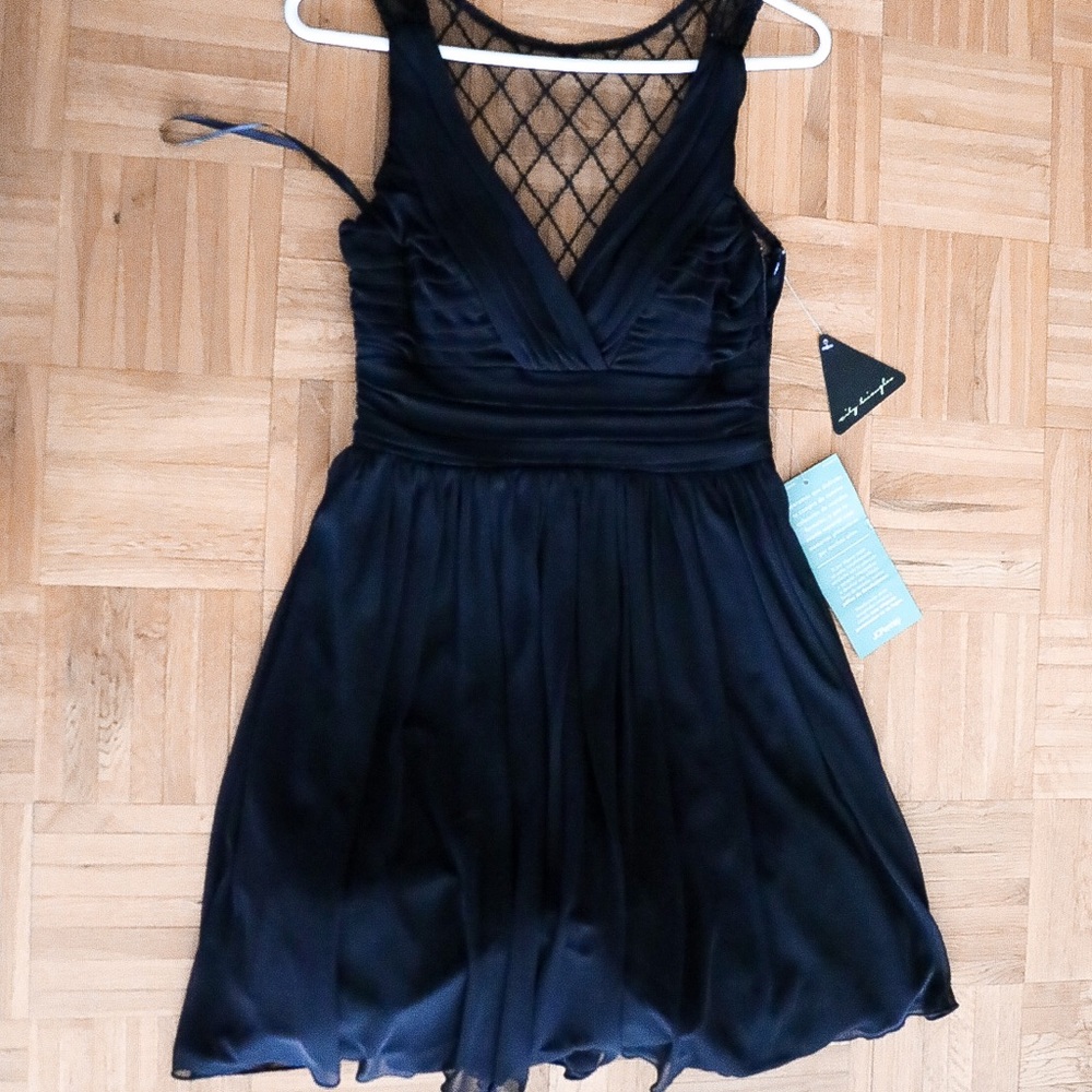 Black semi formal mini dress